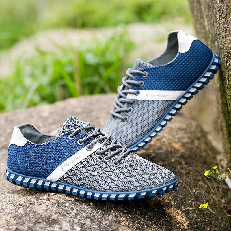 Summer Mesh Shoes Men's Breathable Mesh Shoes Men's Casual Shoes Plus Size Deodorant Sports Shoes Mesh Shoes Soft-soled Men's Shoes