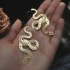 New Creative Gothic Large Hollowed-out Spirit Snake Stars Moon Stainless Steel Dangle Earrings for Women Hallowmas Jewelry Gifts