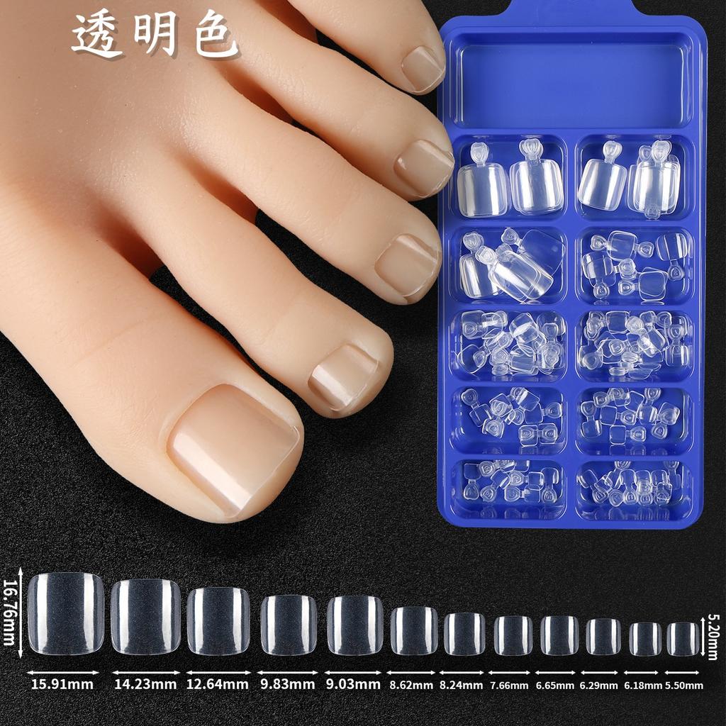 Set da 100 Pezzi di Unghie Finte Rimovibili per Piedi, Unghie Artificiali a Copertura Totale di Varie Misure per Applicazione e Sostituzione Nail Art Pedicure