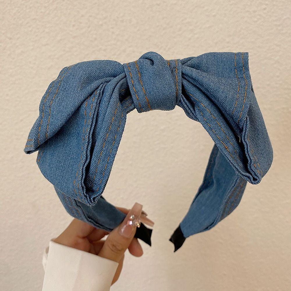 

Denim French Bow Hairband Premium Hair Accessories Face Washing Temperament Hair Headband Hair Hoop Women