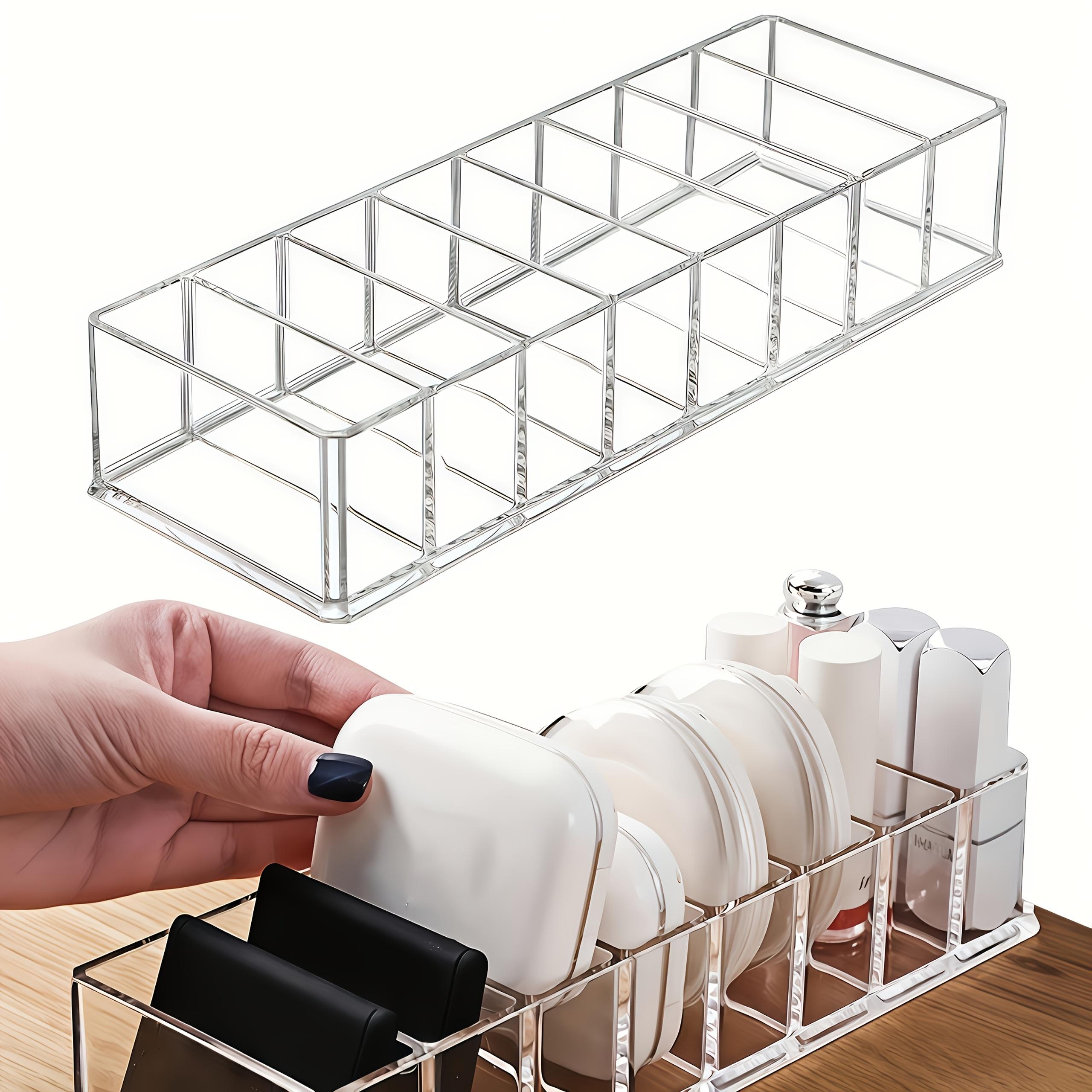 8-Grid Cosmetic Organizer,Acrylic Makeup Storage Box,Portable Transparent Desktop Style,Desk & Drawer Organizer for Home Storage прозрачный