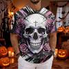 Men's Casual Halloween Short Sleeve Neck T-Shirt for Festival Celebration