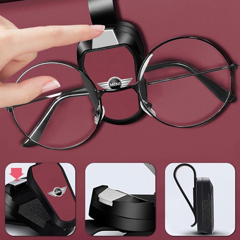 BBIU7 Car Sun Visor Glasses Holder Organizer Anti-Slip Eyewear Clip For BMW Mini Cooper R50 R53 R55 R56 R60 R61 F54 F55 F56 Sticker