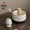 Song Dynasty Japanese Ceramic Matcha Tea Set: Whisk, Holder, Spoon, and Bowl