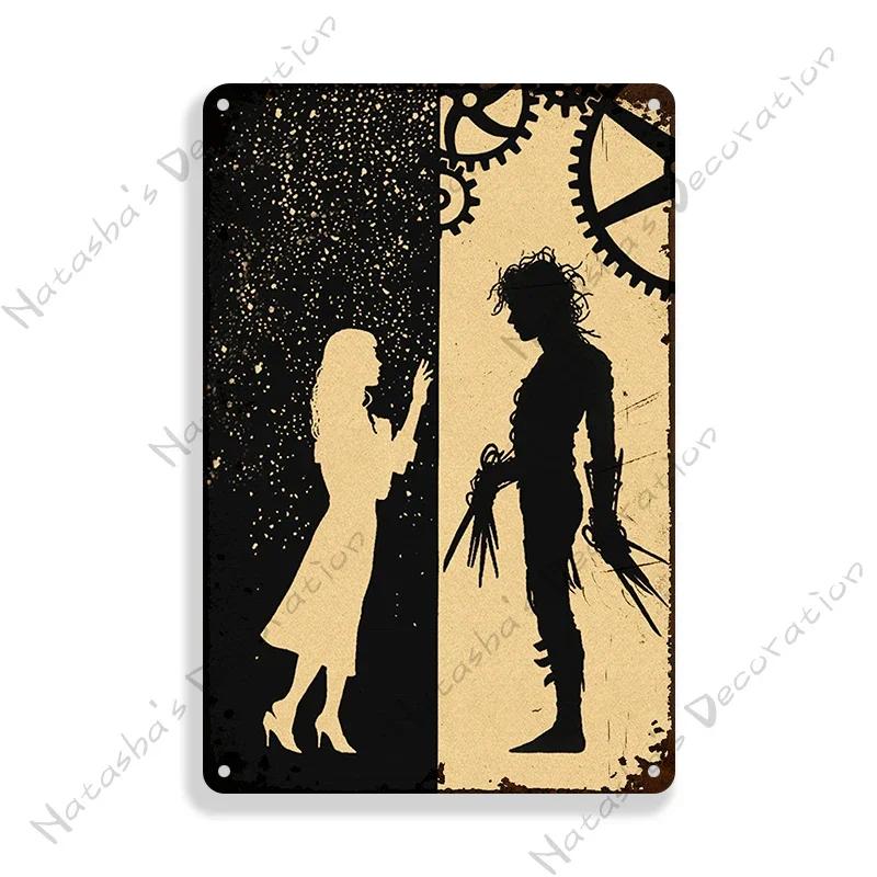 Edward Scissorhands Old Movie Metal Poster Decorative Plate Bar Wall Metal Tin Sign Metal Signs Home Wall PlatePlaque