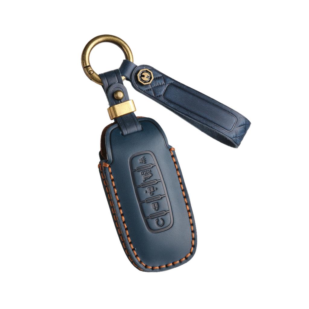 Gäller 2024 nya Nissan Teana nyckelfodral Dongfeng Nissan bilnyckelpåse första lagret kohud nyckelring