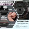DEEYOTA Car Steering Wheel Cover Universal Fit Round Stitch Steering Wheel Wrap Thin PU Leather Steering Wheel Cover Sewn On 15" Car Wheel (Black)