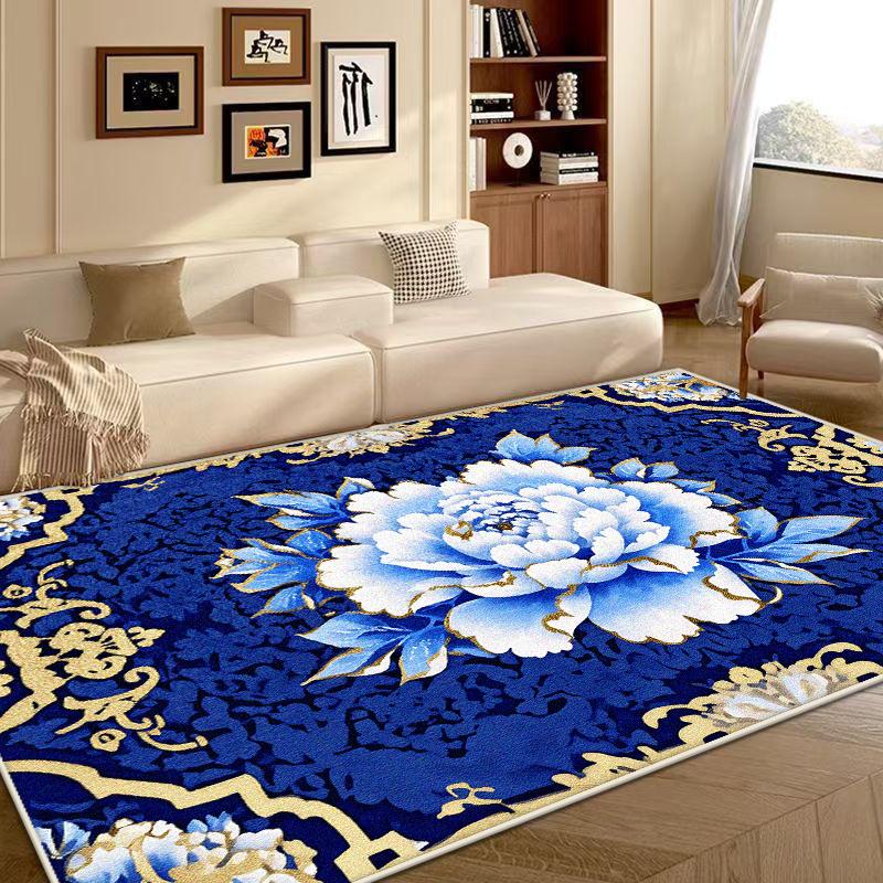 Modern Flower Design Antiskid Room Decoration Aesthetic Bedroom Carpet Soft Large Living Room Rug Easy Cleaning Sofa Table Mat