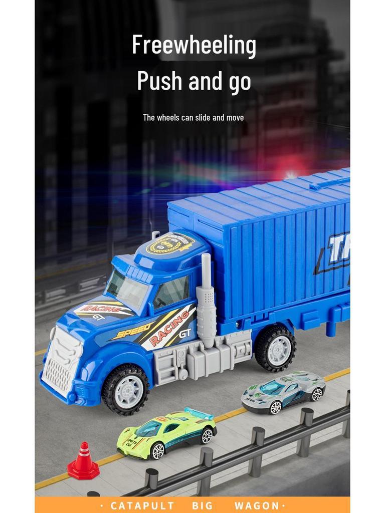 American Big Truck Sliding & Folding Deformation Racing Track Toy Set for Kids