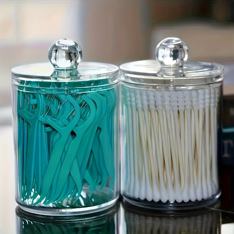 1/2 pieces of transparent cotton swab toothpick storage box, cosmetic organizer box, makeup storage box for dressing table