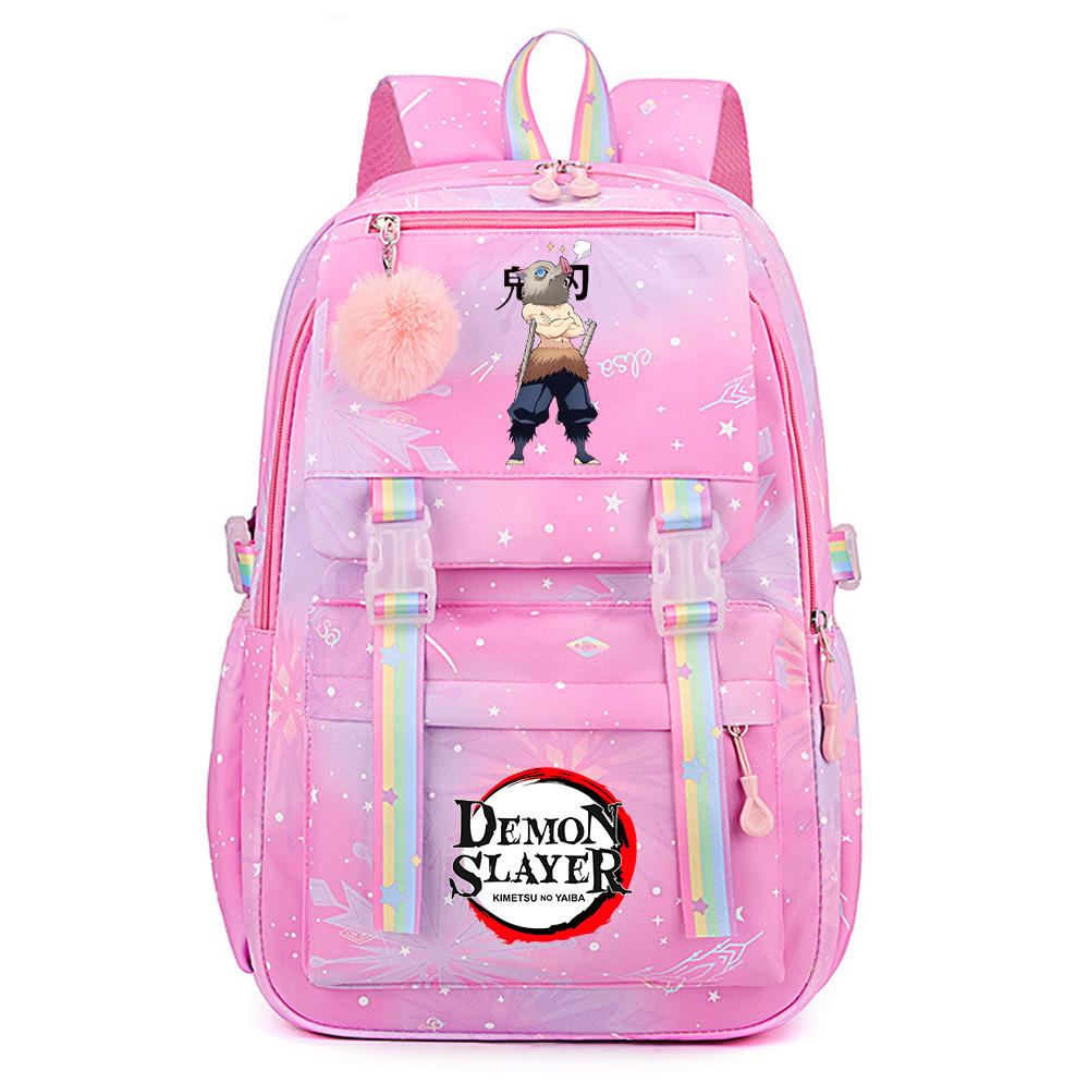 Cartoon Niedlich Dämonentöter Bedruckter Rucksack mit großem Fassungsvermögen für Teenager Schüler Rucksack Schultasche Reisetasche Geschenk