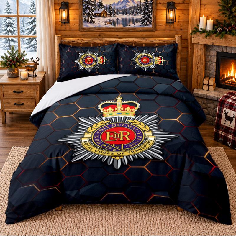 Printed 3Pcs Bedding Set Royal Engineers A.F.C Pattern Bed Sheet Pillowcase For Bedroom Decor