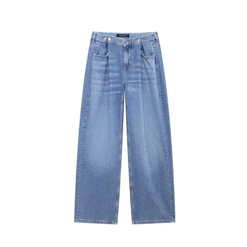 Fashion Style 2024 Autumn New Women's Clothing Slim Looking Easiest for Match Loose Wide Leg Denim Pants 5862157