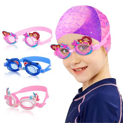 Professionelle Schwimmbrille für Mädchen, Cartoon-Schwimmbrille mit Ohrstöpsel, wasserdicht, beschlagfrei, Schwimmbrille für Kinder, Geschenke für Kinder