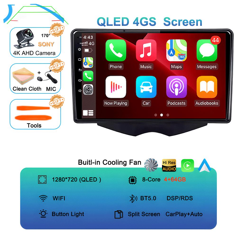 Car Radio Android 14 Carplay For Hyundai Veloster FS 2011 - 2017 Navigation Multimedia Player Stereo WiFi+4G BT DVD 360 Canera