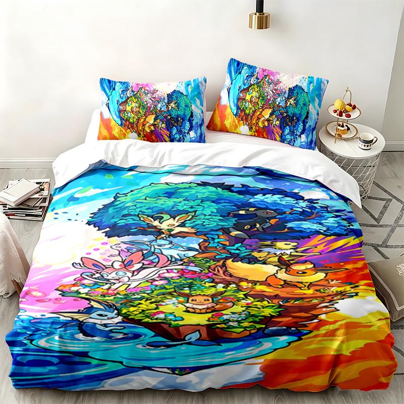 Digimon 3pc Set Perfect for Bedroom Use Comfortable Bedding Set Includes a Duvet Cover and Two Pillowcases Ideal Birthday or Christmas Gift