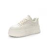 Muffin Thick-soled Little White Shoes Women's Autumn and Winter New Velvet Warm, Light and Comfortable Leather Sports and Leisure Shoes