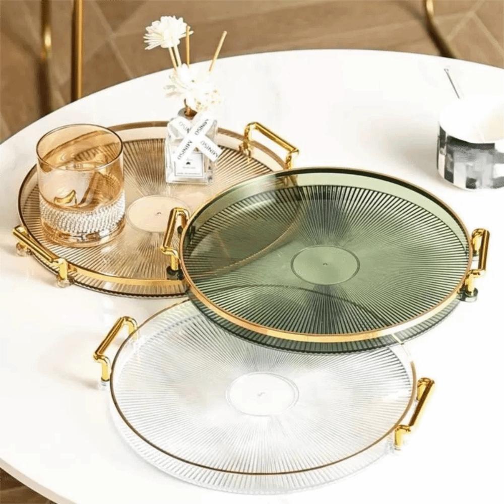 Thickened Tea Cup Storage Plate Removable Handle Living Room Fruit Tray Aromatherapy Tray  Coffee
