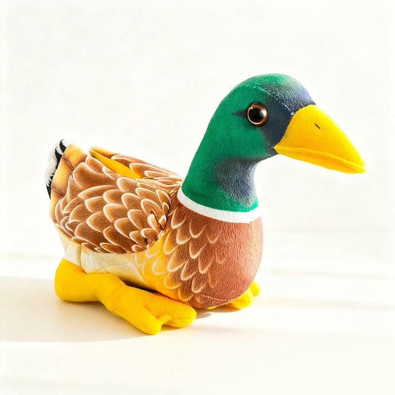 Adorable Mallard Duck Couple Plush Toy - Creative Feathered Animal Doll Gift 28 cm