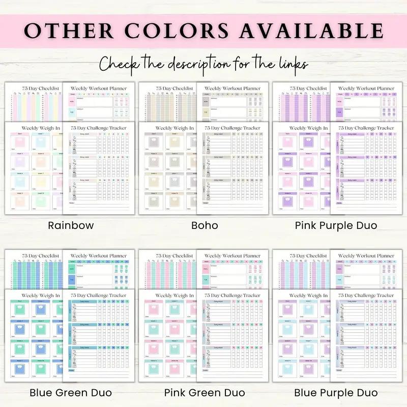 75-Day Fitness Challenge Planner Ultimate Fitness & Weight Loss Tracker Spiral-Bound Workout Log For Health & Wellness