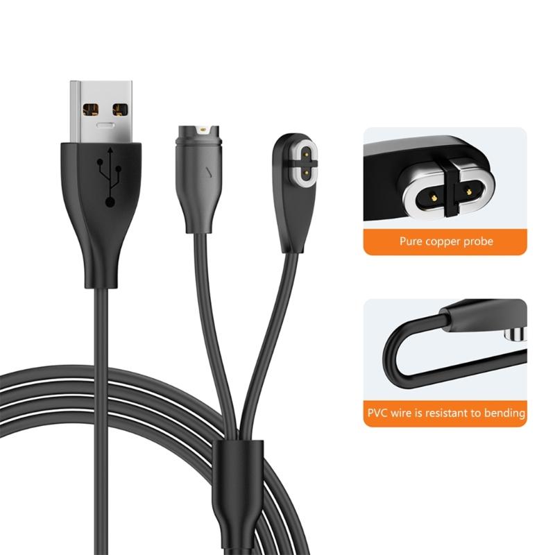 2 in 1 Magnetic USB Charging Cord for 2pin Headphones/for 4pin Smartwatches Rapid Power Delivery Portable