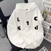 Trendiger Unisex Kapuzenpullover mit Buchstabenprint - Herbst & Winter, Lockere Passform, Mit Plus-Samt