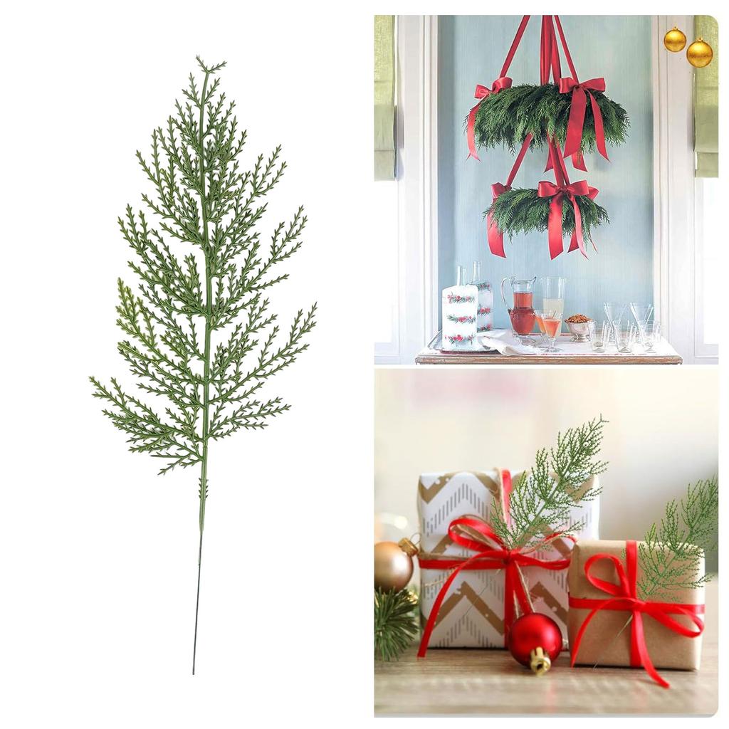 Pack of 40 Artificial Christmas Tree Stems Durable Plastic Christmas Tree Decor for Party Decorations and Festive Home