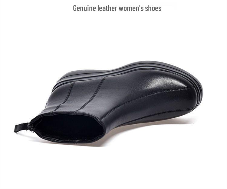 Petite Women's Wedge Heel Ankle Boots - Fleece Lined, Thick Sole, Height Increasing Platform, 2025 Autumn/Winter Style.