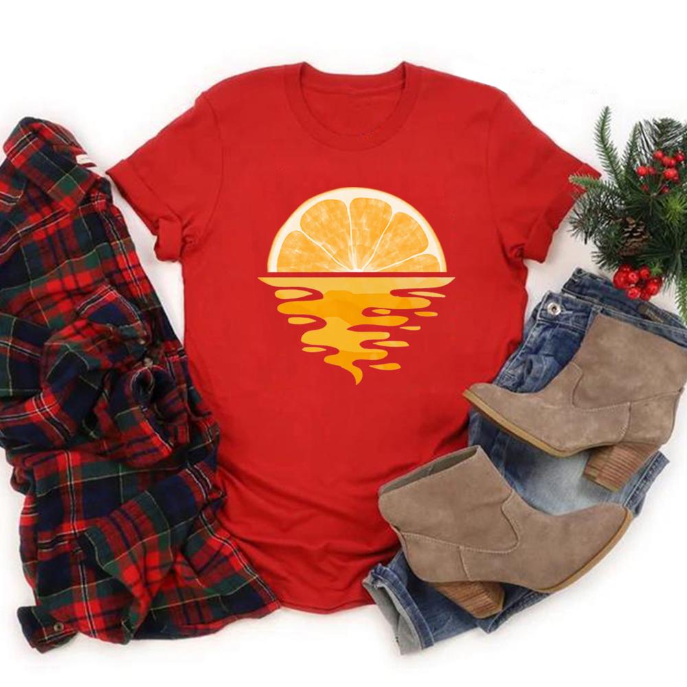 Orange Fruit Shirt Gift for Orange Lovers Gardening TShirt Womens Short Sleeve Graphic T Shirts Fruit Lover Birthday Party Tee