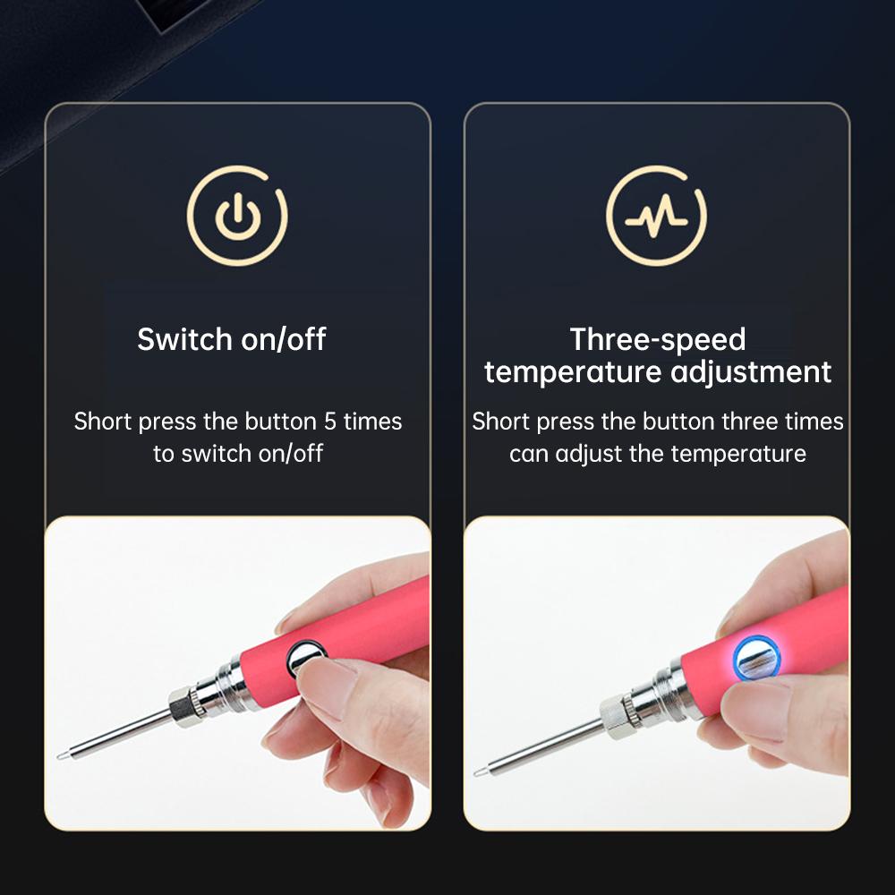 650mAh USB soldering iron with three adjustable voltage settings, 510-connector quick-soldering pen, repair tools