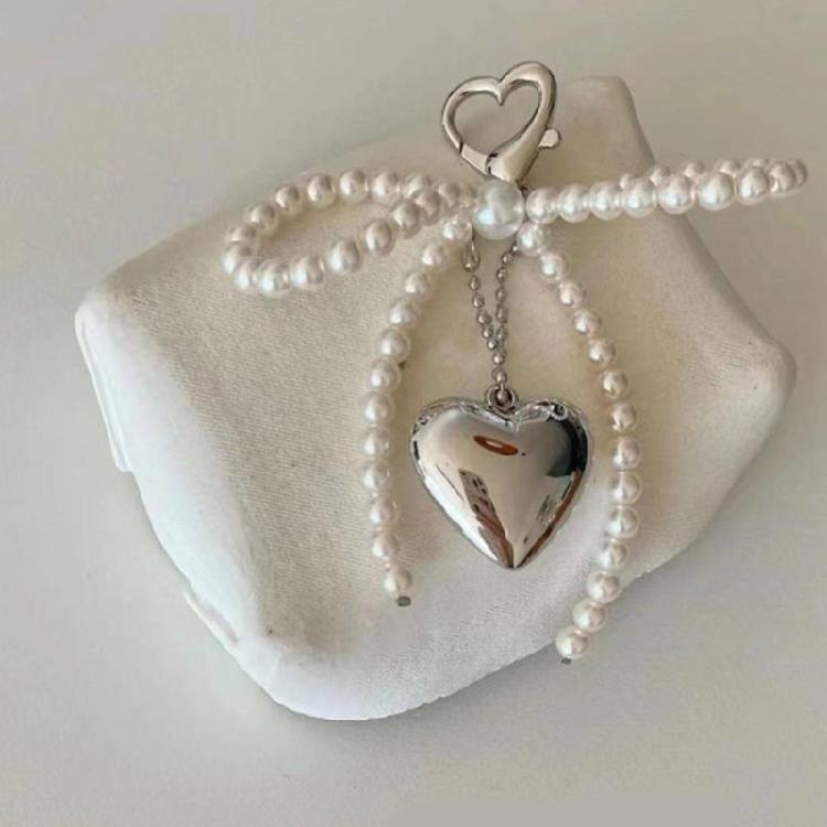 Beaded Bowknot Heart Phone Charm Stylish Keyring Backpacks Pendant Bag Jewelry