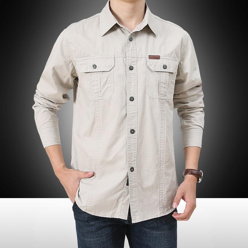 

Мужская весенняя рабочая рубашка с длинным рукавом, новая, повседневная хлопковая рубашка для улицы, свободная, большого размера, мужская куртка, тонкая 4XL