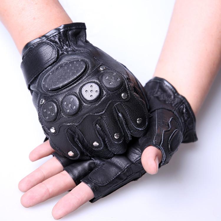 Special Forces Men Leather Half Finger Gloves For Cycling And Tactical Sports