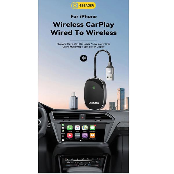 Essager Mini Carplay Wireless For Car For iPhone IOS 15