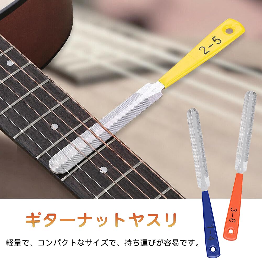 LIANHATA Guitar Nut Set of Groove Guitar String Instrument Tool Guitar Maintenance String Instrument Rust DIY Repair Parts Set of 3 File, File, 3,