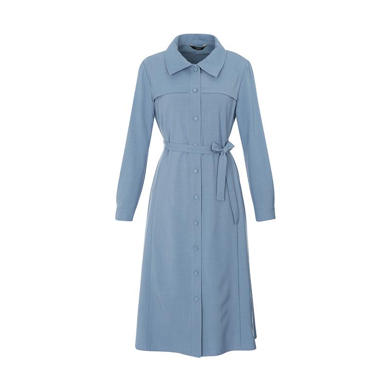 VISITINNEWYORK Shirt-Style Belted Long Dress (Vz3Op12)