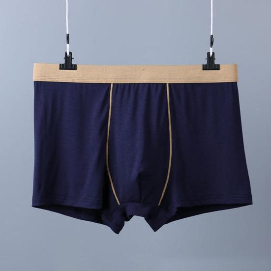 Men Boxer Underwear Mid-rise Breathable Smooth Wiring Perfect Fit Shorts Panties Patchwork Color Tight Cut Underwear