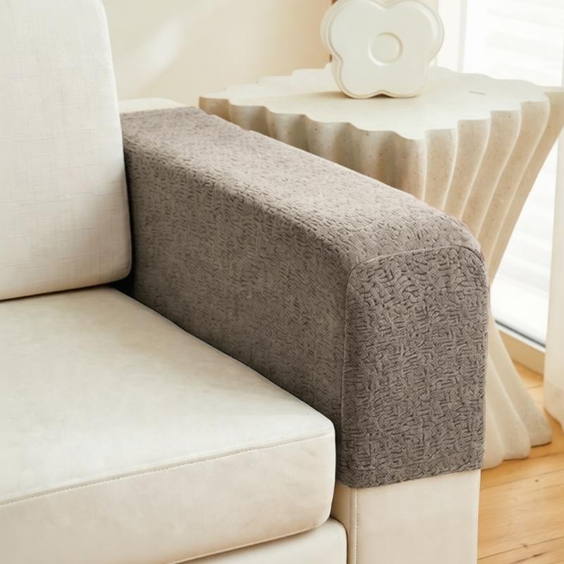 Pack of 2 Sofa Armrest Protectors Full Coverages Stretch Arm Chair Covers Textured Nonslip Slipcovers Machine Washable