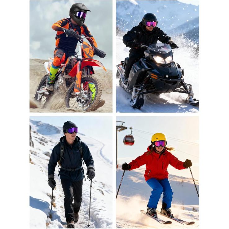 ATV Googles, Dirt Bike Goggles For Men Women, UV 400 Anti-Scratch Fog Dustproof For Adults Youth Kids