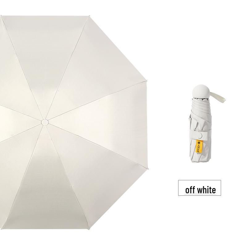 Mini 5-Fold Rain or Sun Umbrella: Compact, Thick, UV Protective Shade for Women