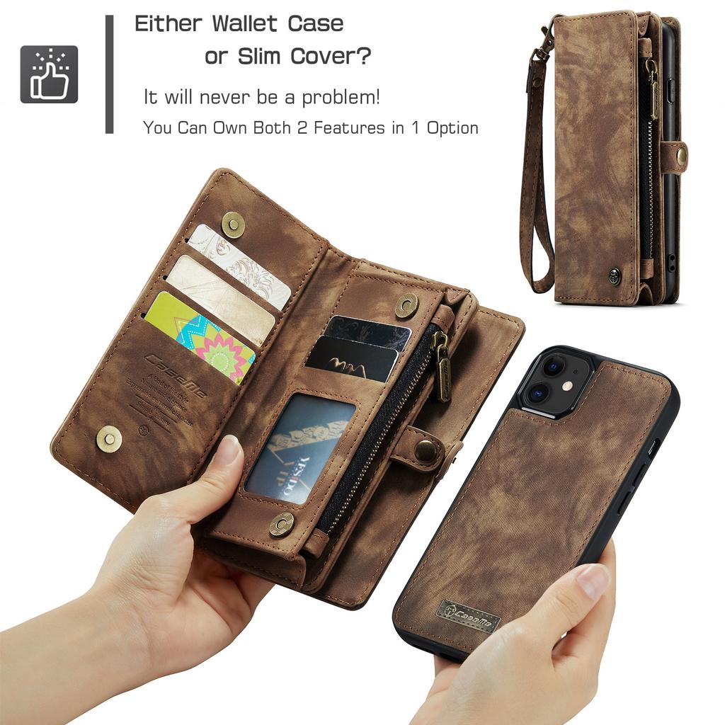 Suitable for Apple 11 Phone Case, 2-in-1 iPhone 17 Phone Leather Case with Magnetic Card Slot, 13 Pro Max Flip Cover Case