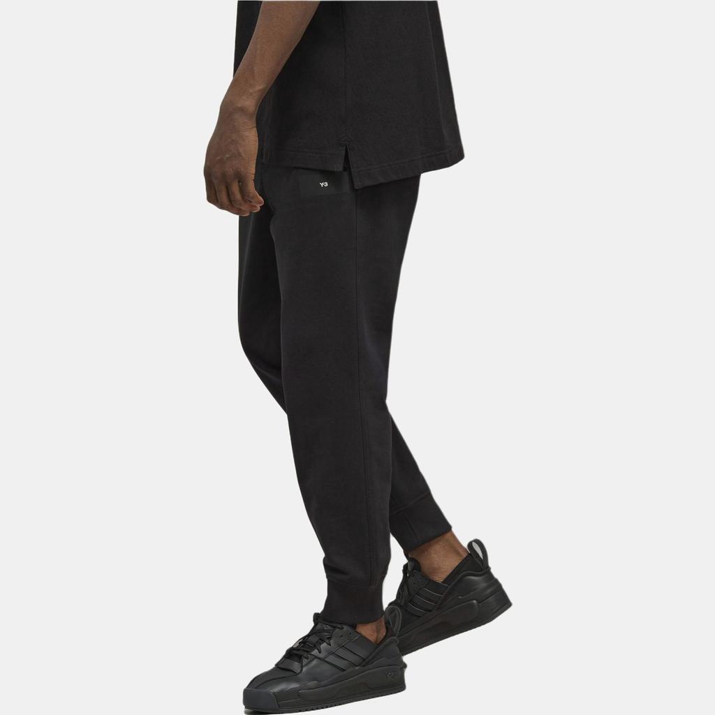 adidas Y-3 Organic Cotton Terry Cuffed Pants Black Men Streetwear H44799