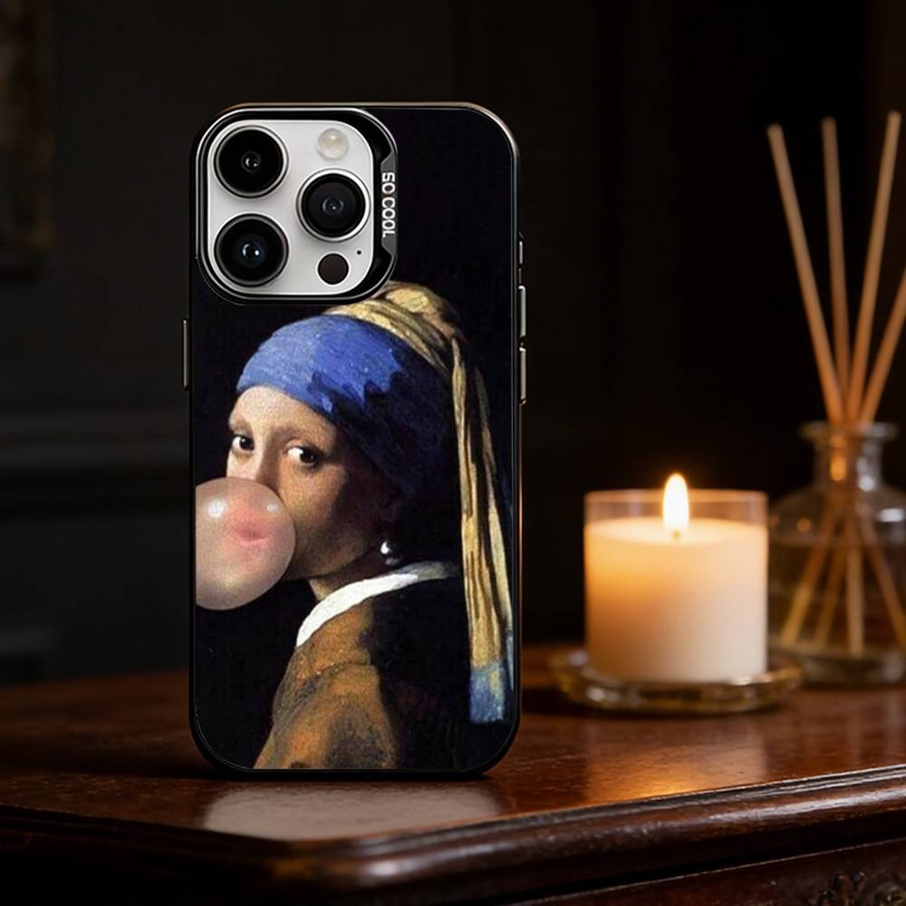 Girl With A Pearl Earring Vermeer Phone Case Color Silver Shell For IPhone 17 16 15 14 13 12 11 Pro Max Plus