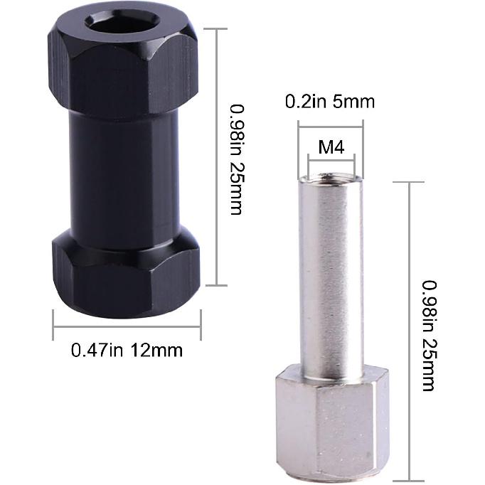 RC 12mm Hex Hub Extension 25mm Offset Wheel Spacers Longer Combiner Coupler for 1/10 Crawler Truck (25mm)