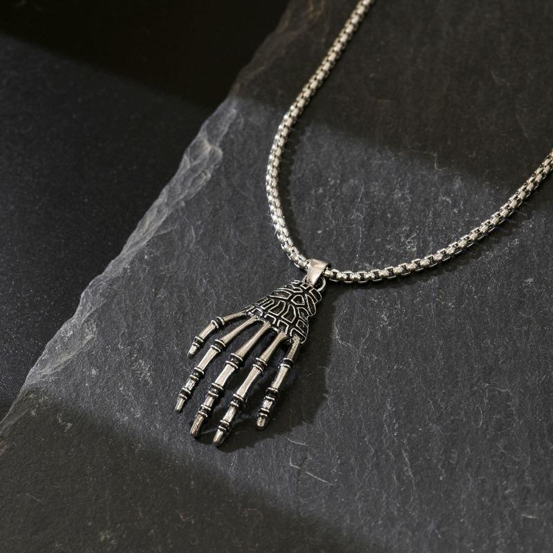 Halloween Punk Necklace Hip Hop Diablo Skull Palm Pendant Niche Exaggerated Spider Ornament