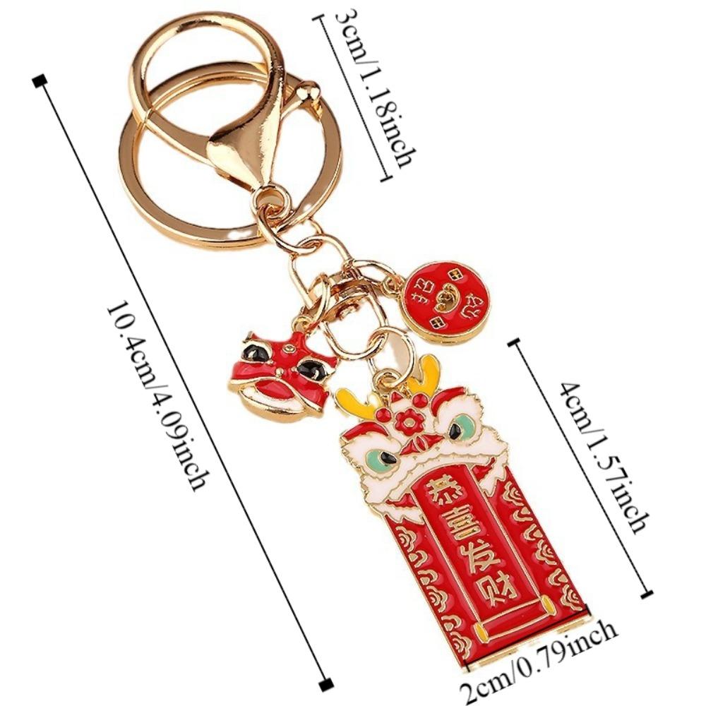 Wealth Key Ring Accessory Chinese Style Key Lucky Pendant Lion Dance Keychain  Women/Men