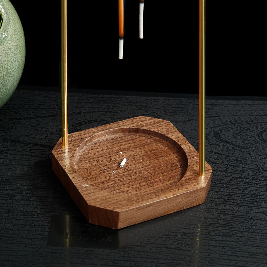 Incense Holder for Double Sticks Upside Down Incense Burner with Removable Glass Ash Catcher Anti-Ash Flying Home Decor