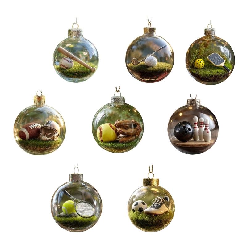 Bruchsicheres Acryl-Weihnachtsbaum-Ornament Sicherer Moderner Weihnachtskugel Für Kinder Und Haustiere Mit Klaren Designs
