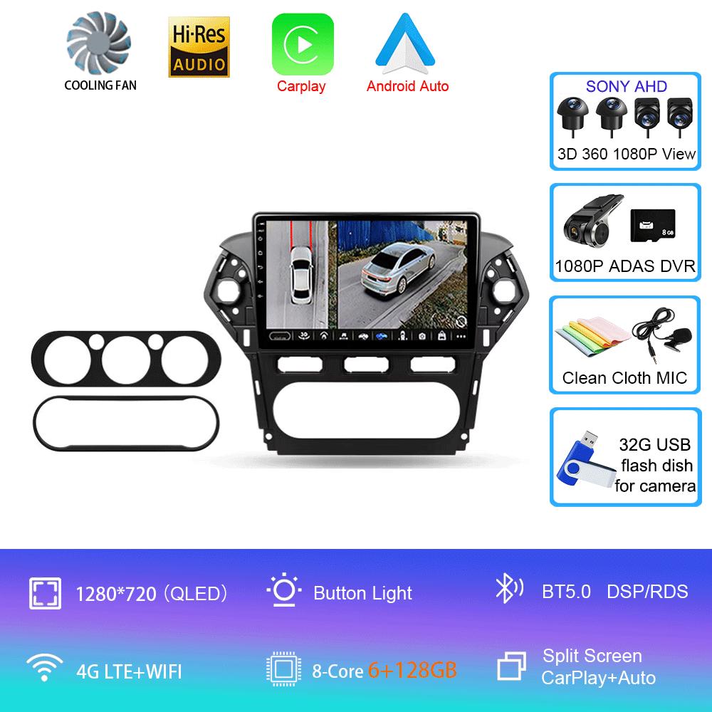 For Ford Mondeo 4 2011 - 2013 Car Radio Android 14 Carplay Auto 2K Screen Multimedia Player Autoradio GPS Stereo 2din Head Unit
