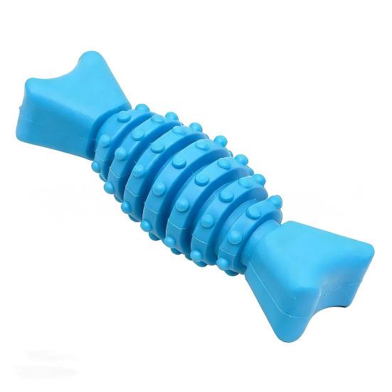 Pet Chew Toy Fish Bone Shape Food Grade TPR Spiral Texture Dog Boredom Buster Toy Food Grade Tear-resistant Dog Toy